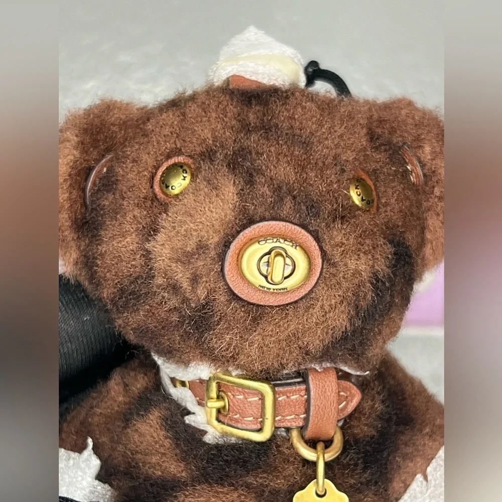 Coach Bear Bag Charm In Shearling